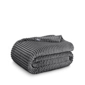 Microplush ribbed blanket folded