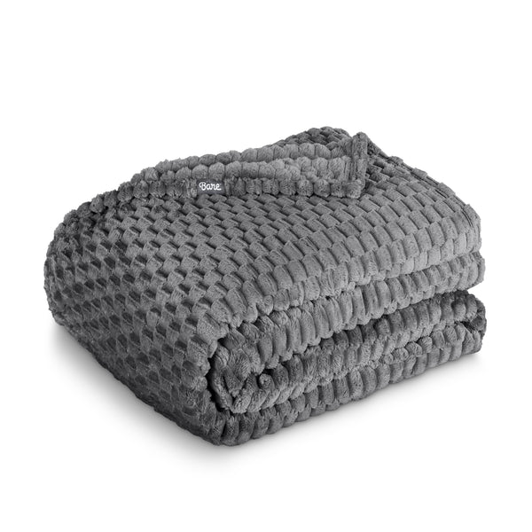Microplush waffle blanket folded