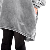 Close up of the side pocket on the wearable blanket
