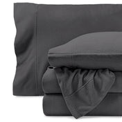 Polar fleece sheet set on a white background
