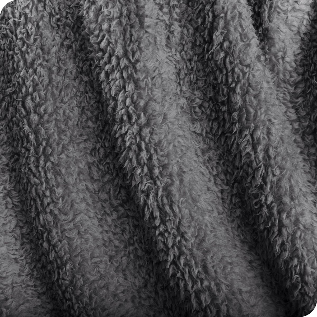 Close up of a sherpa blanket