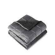 A folded minky weighted blanket with a white background