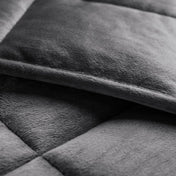 Close-up of a weighted blanket showing the stitching and texture