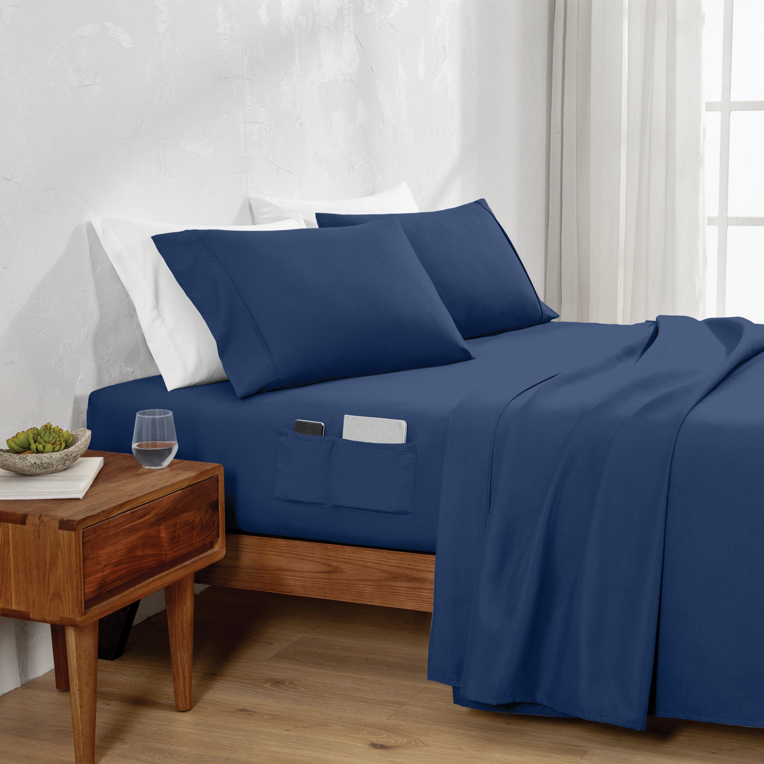 Images Extended Content Microfiber Hydrobrushed Dual Pocket