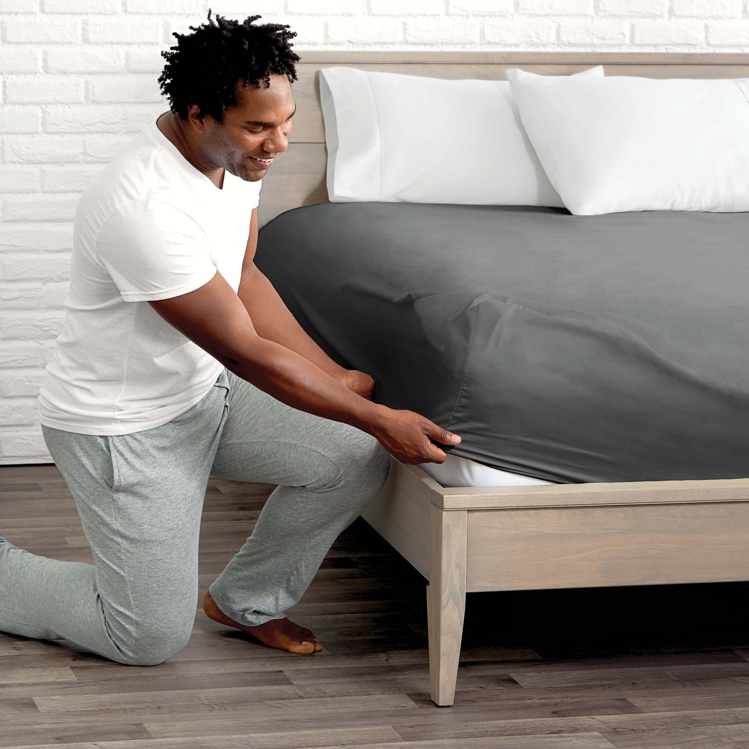 Images Extended Content Organic Cotton Sateen Fitted Sheet