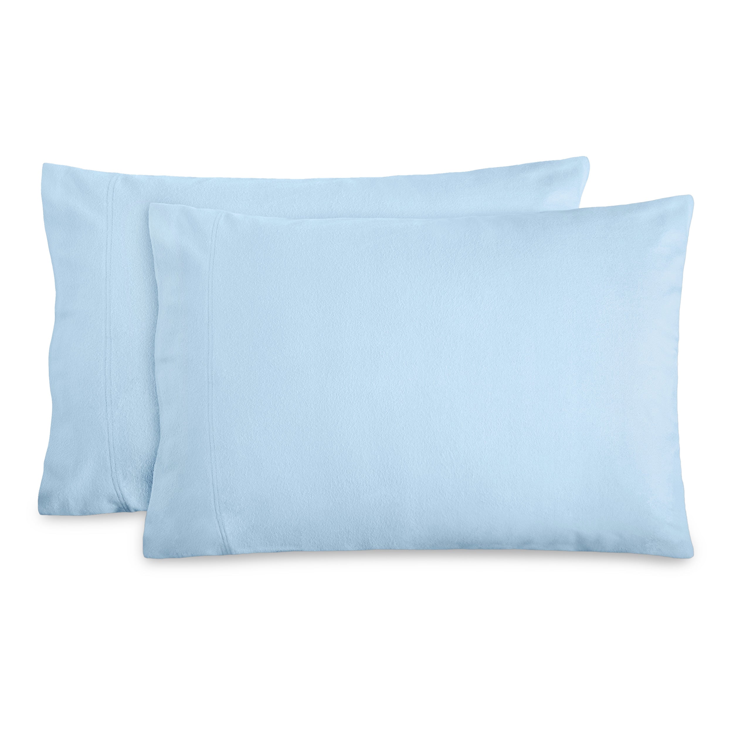 Two flannel pillowcases on a white background