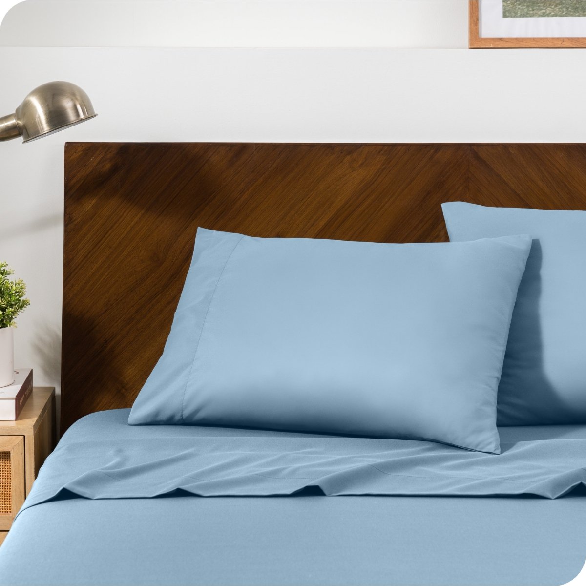 Close up of pillowcases on a bed