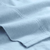 Close-up of organic flannel top sheet