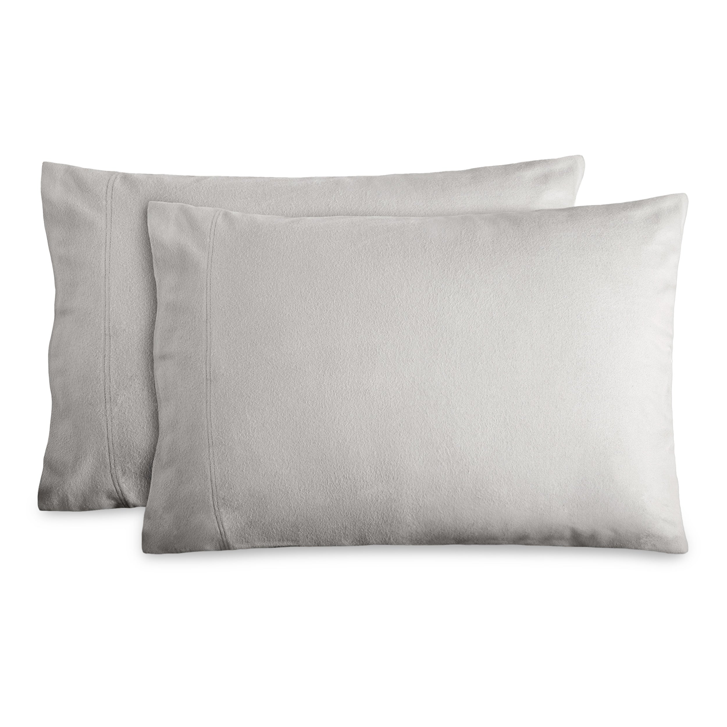 Two flannel pillowcases on a white background