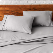 Close up of pillowcases on a bed