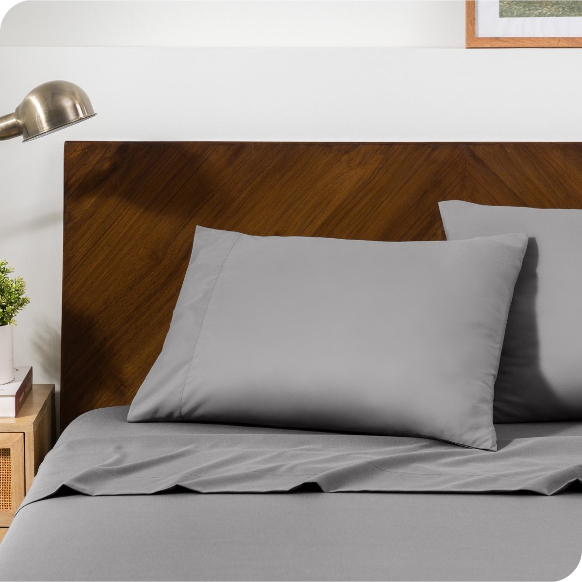 Close up of pillowcases on a bed