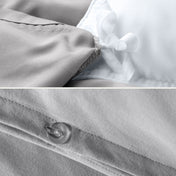 Close up of the ties and buttons on the duvet cover