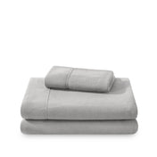 Polar fleece sheet set folded and stacked