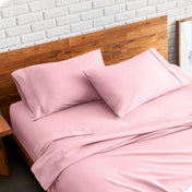 Matching sheets and pillowcases on a bed