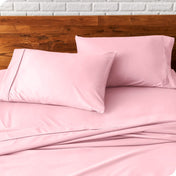 Close up of pillowcases on a bed