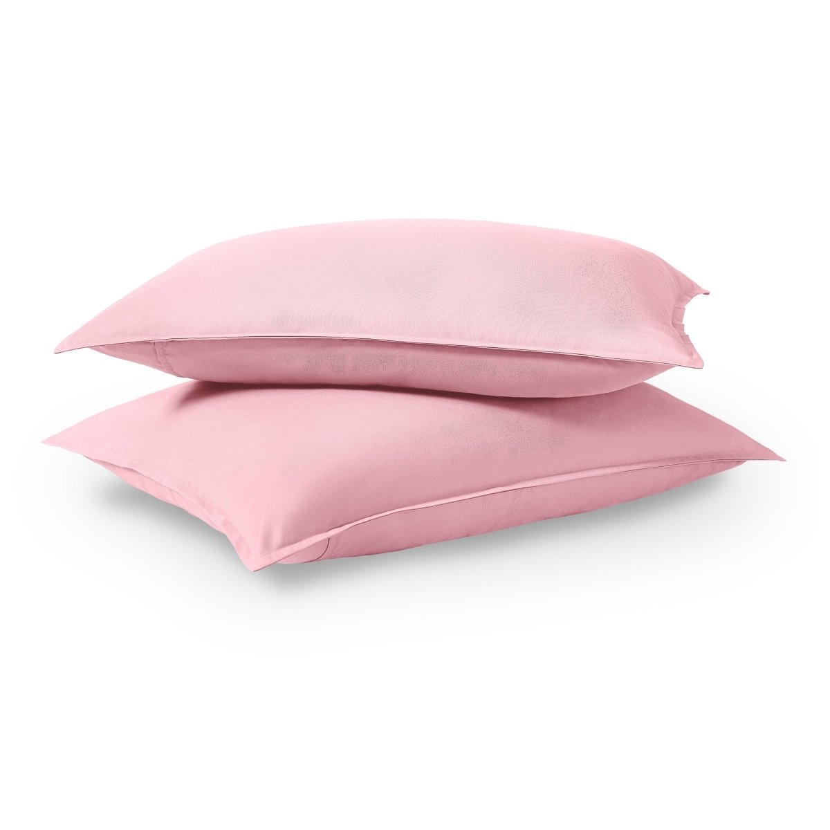 Two pillows stacked on a white background