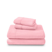 Polar fleece sheet set folded and stacked