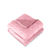 A folded minky weighted blanket with a white background