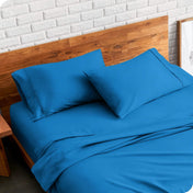 Matching sheets and pillowcases on a bed