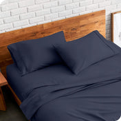 Matching sheets and pillowcases on a bed