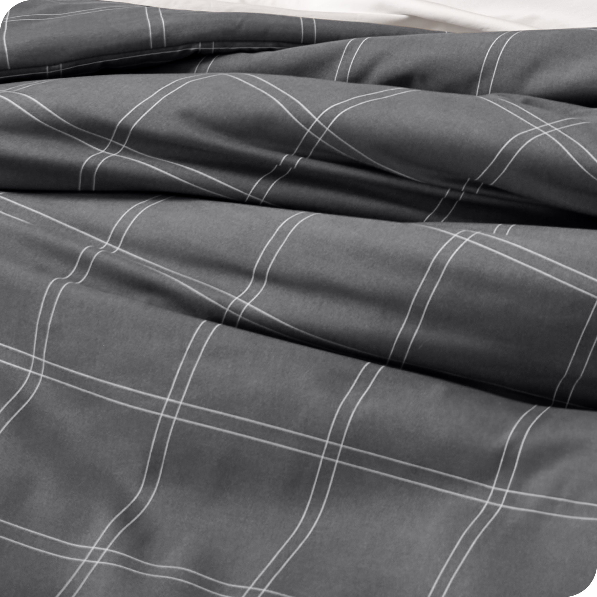 Close up of a printed comforter