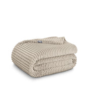 Microplush ribbed blanket folded