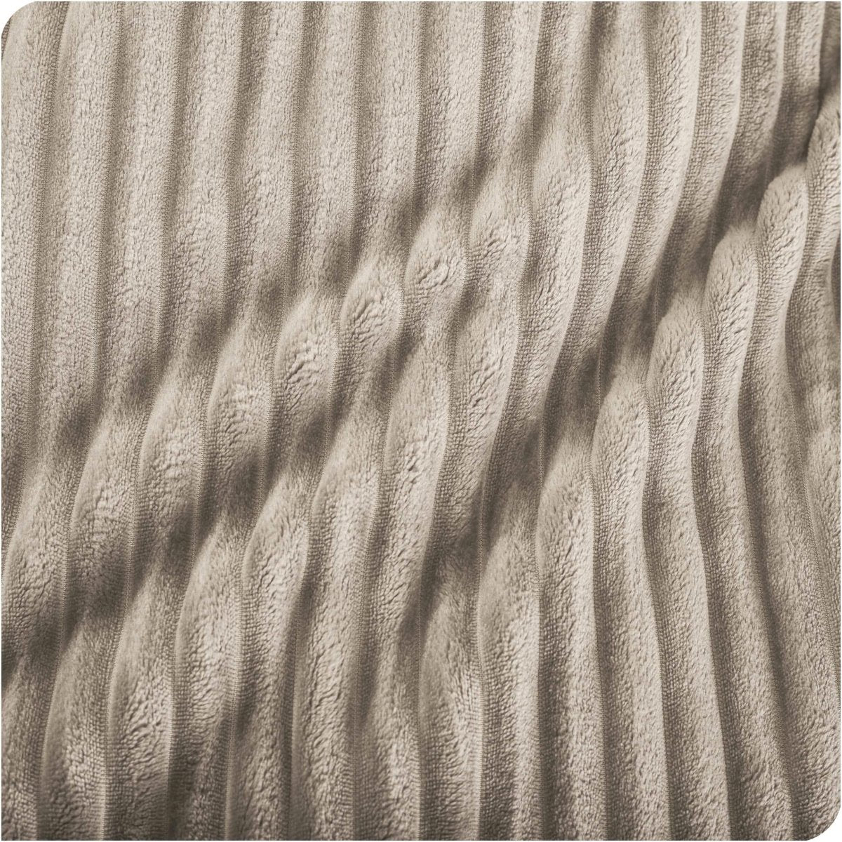 Close up of microplush ribbed textured blanket