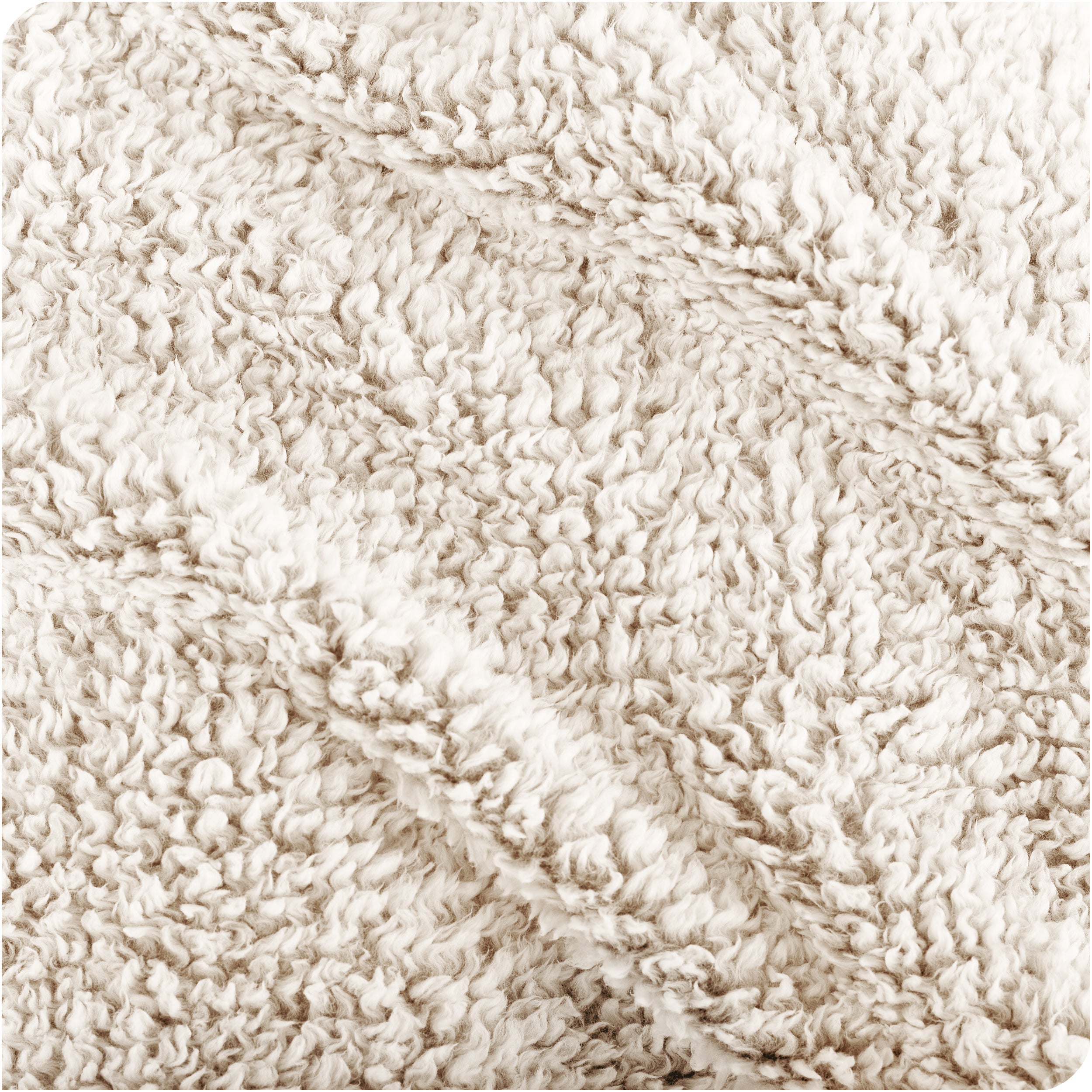 Close up of a textured sherpa blanket