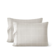 2 printed microfiber pillowcases on pillows
