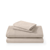 Washed sheet set folded and stacked