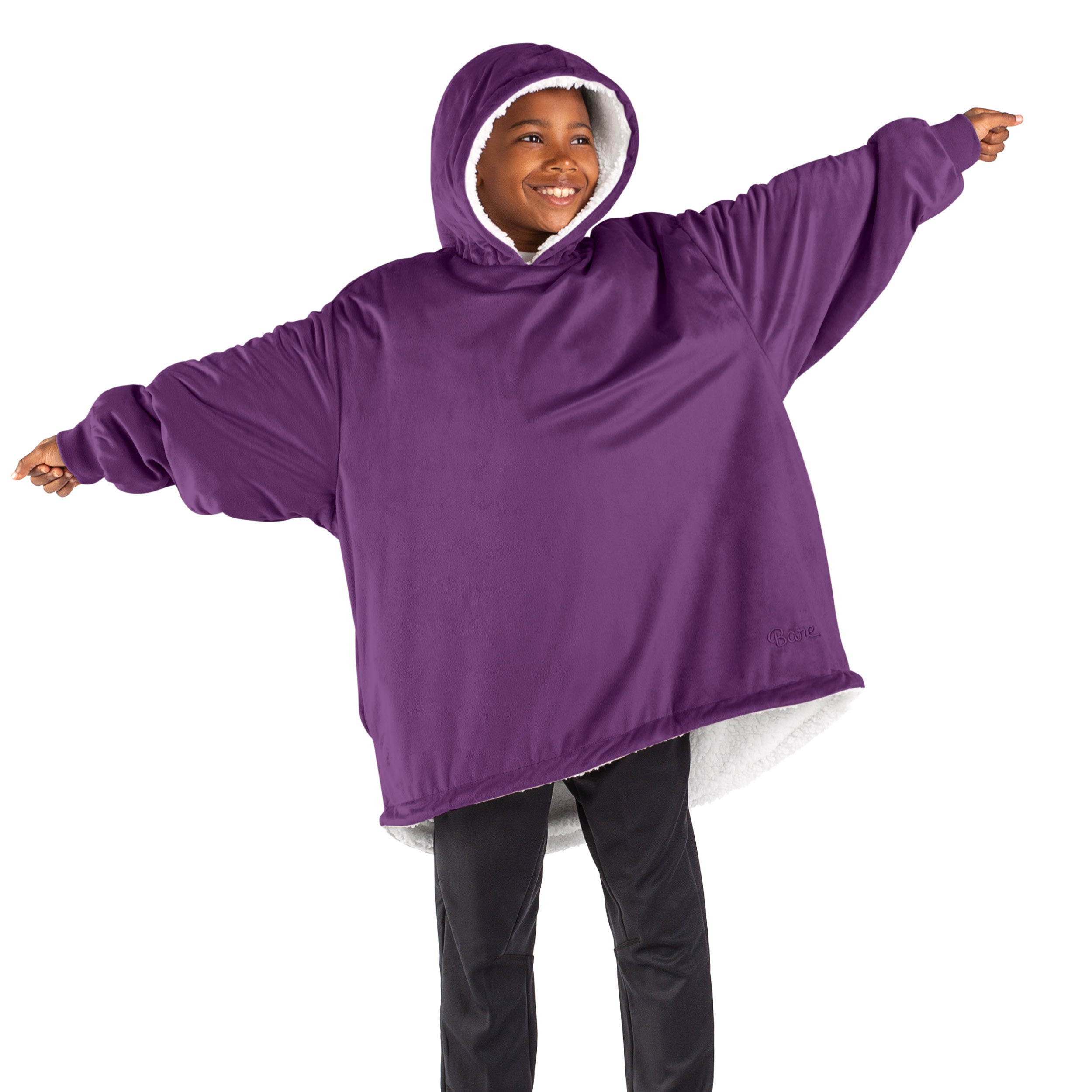 A youth wearable blanket on a child