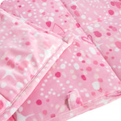 Close-up image of a weighted blanket, featuring detailed stitching and the neatly finished edge of the blanket.