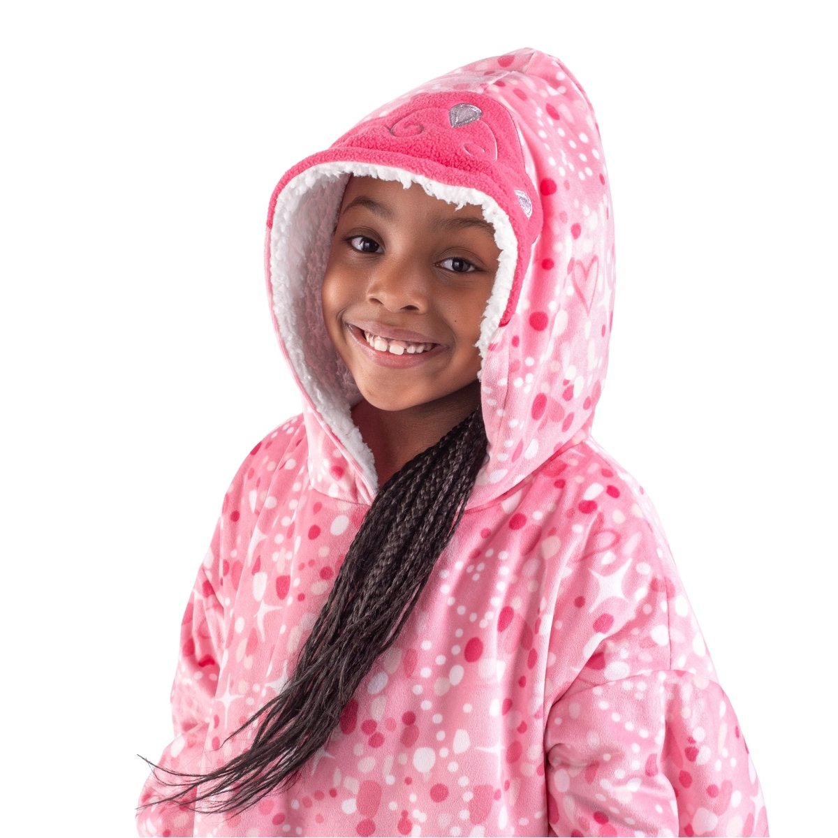 Child wearing a Bare Home wearable blanket