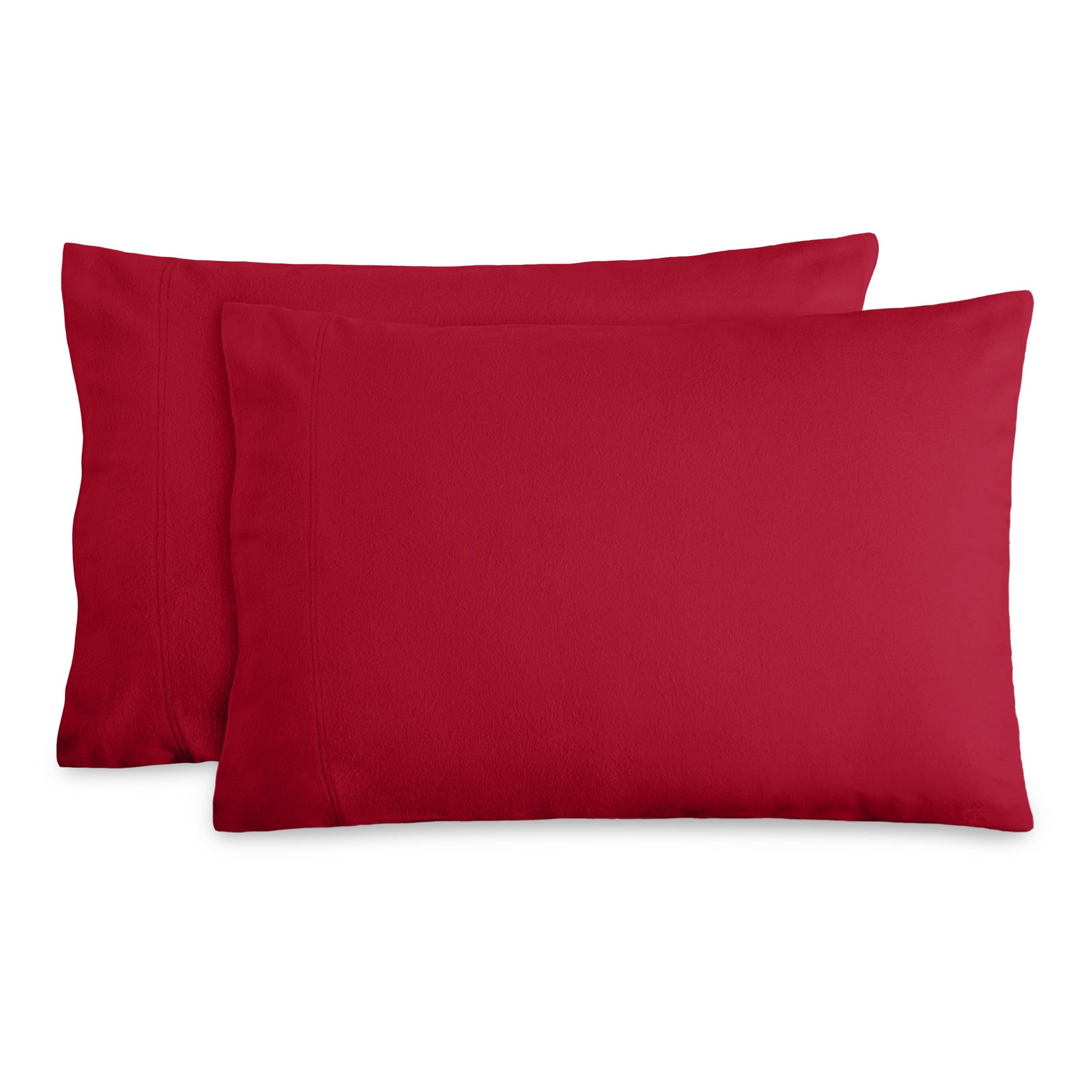 Two flannel pillowcases on a white background