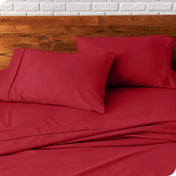 Close up of pillowcases on a bed
