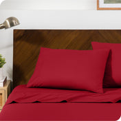 Close up of pillowcases on a bed