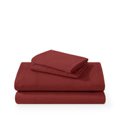 Washed sheet set folded and stacked