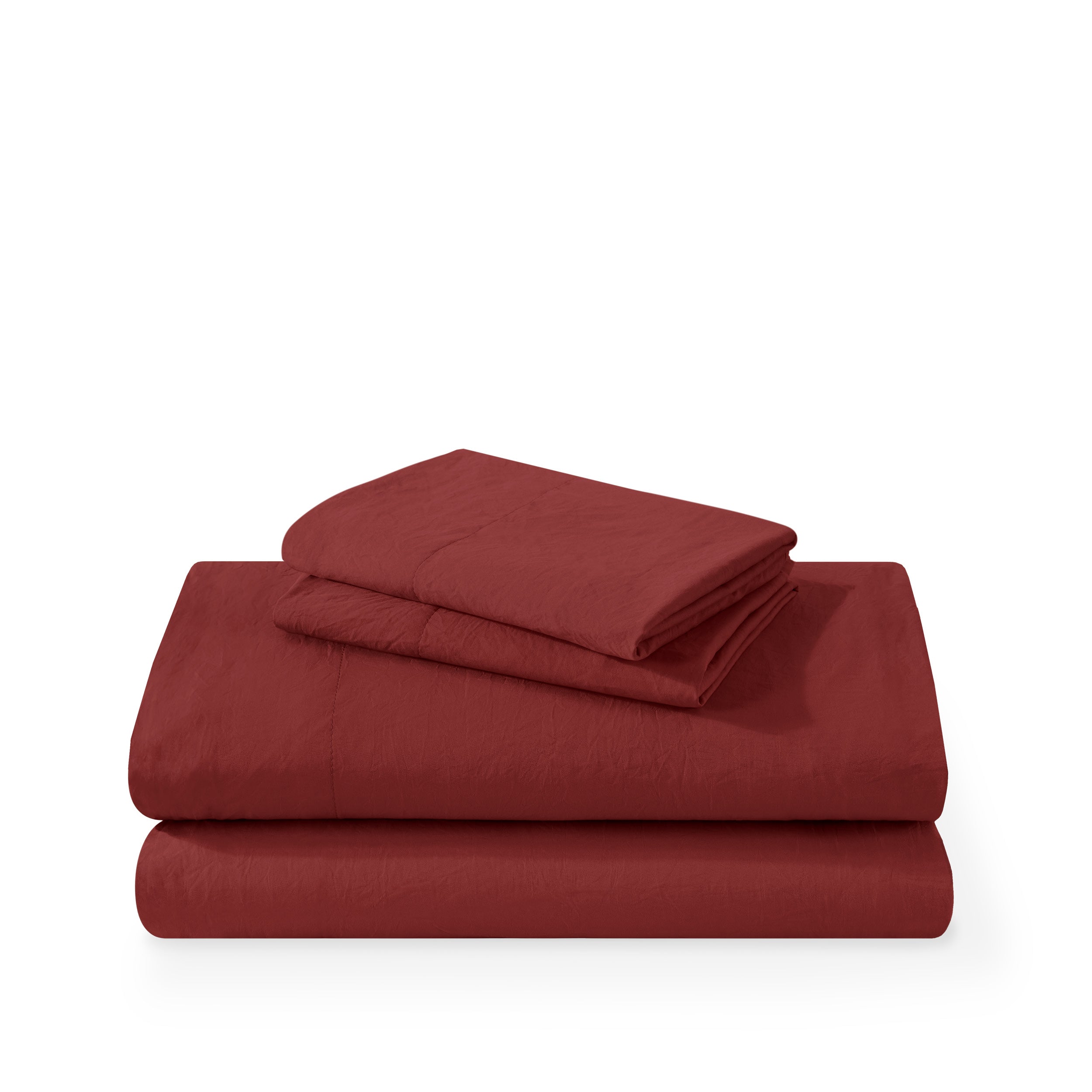 Washed sheet set folded and stacked