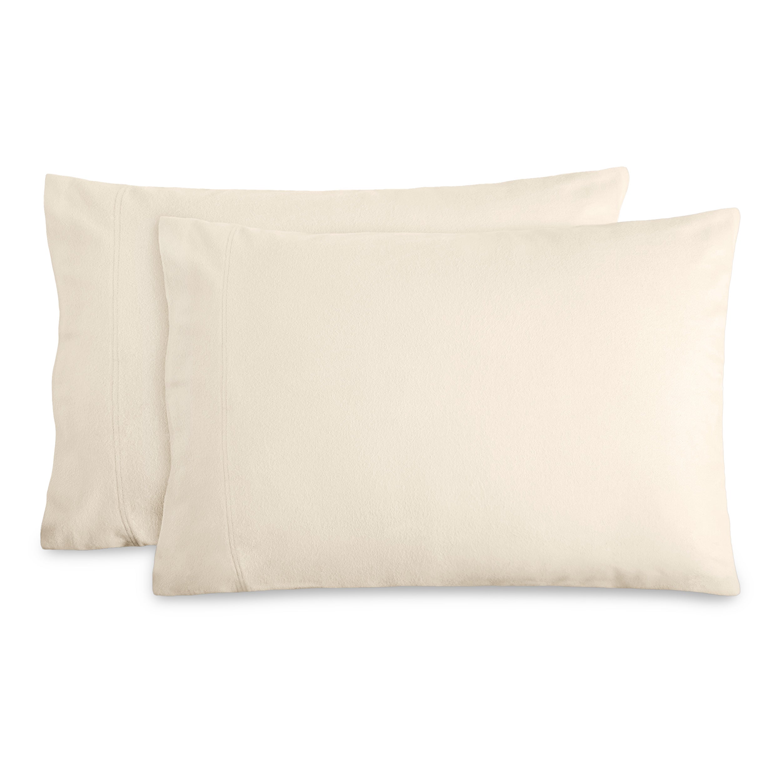 Two flannel pillowcases on a white background