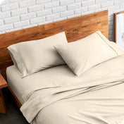 Matching sheets and pillowcases on a bed