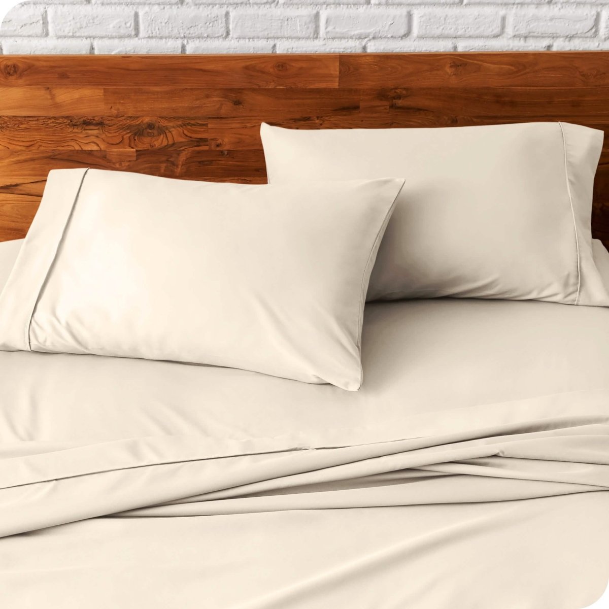 Close up of pillowcases on a bed