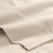 Close-up of organic flannel top sheet