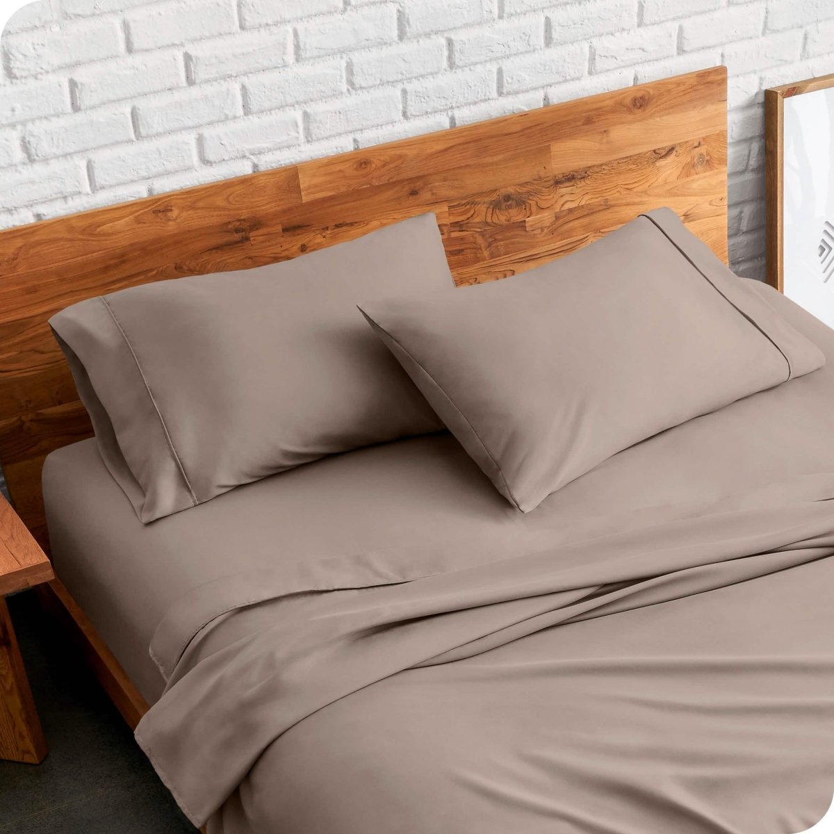 Matching sheets and pillowcases on a bed