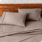 Close up of pillowcases on a bed