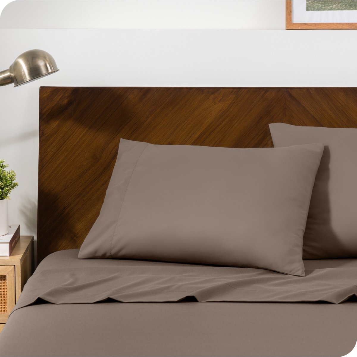 Close up of pillowcases on a bed