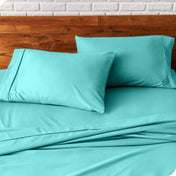 Close up of pillowcases on a bed