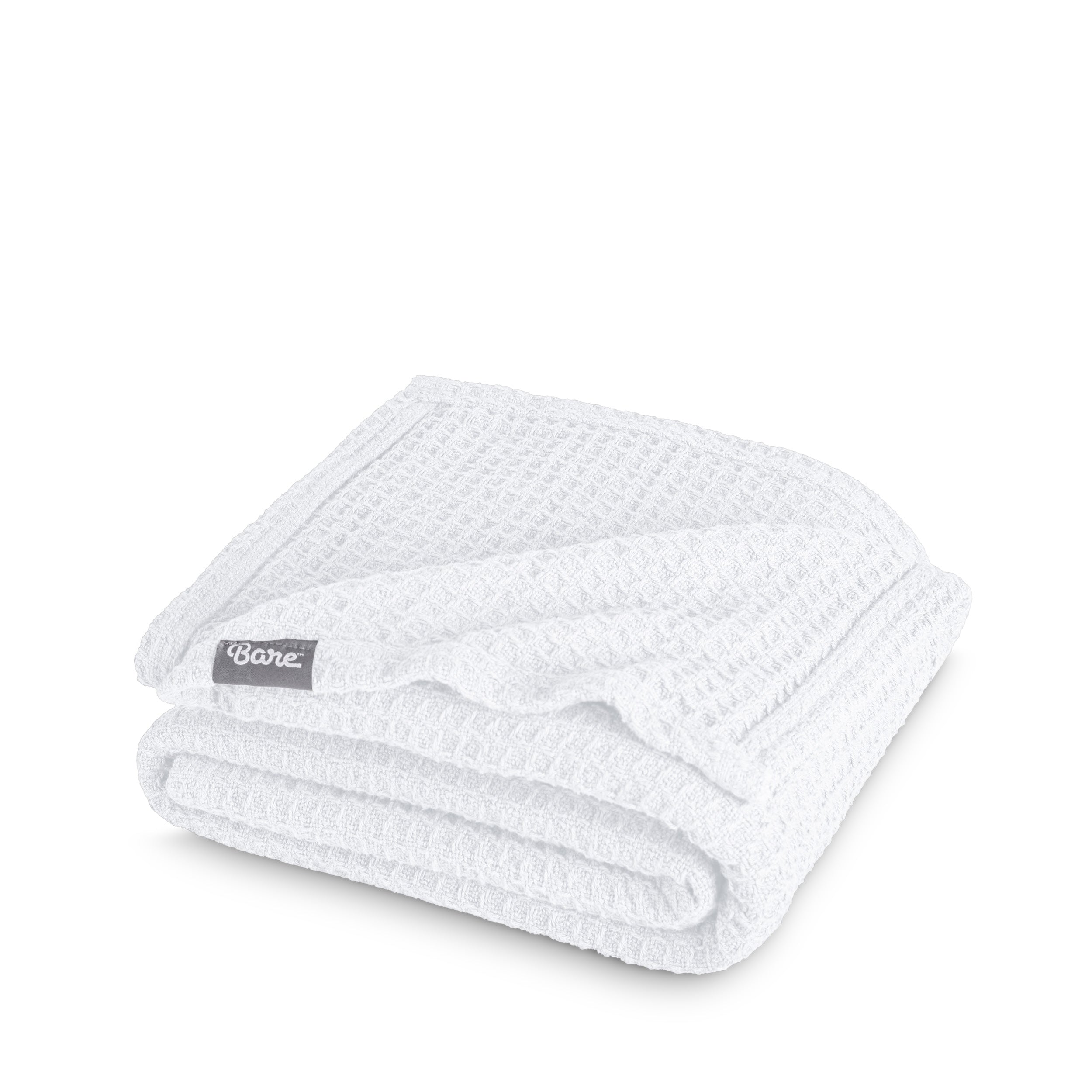 A cotton waffle blanket folded
