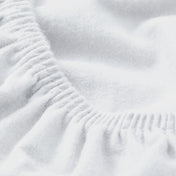 Close up of a flannel fitted sheet.
