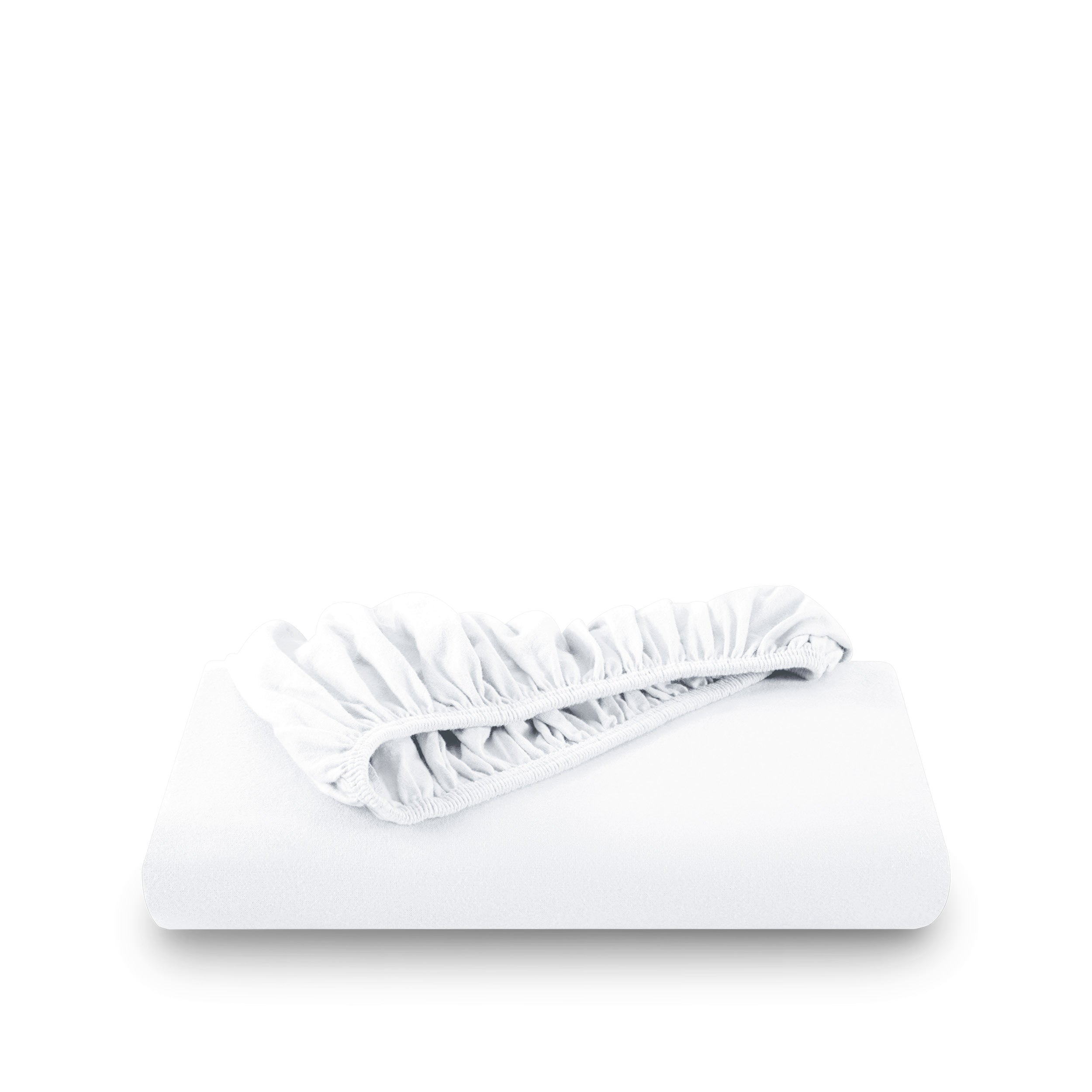White fitted sheet on white background