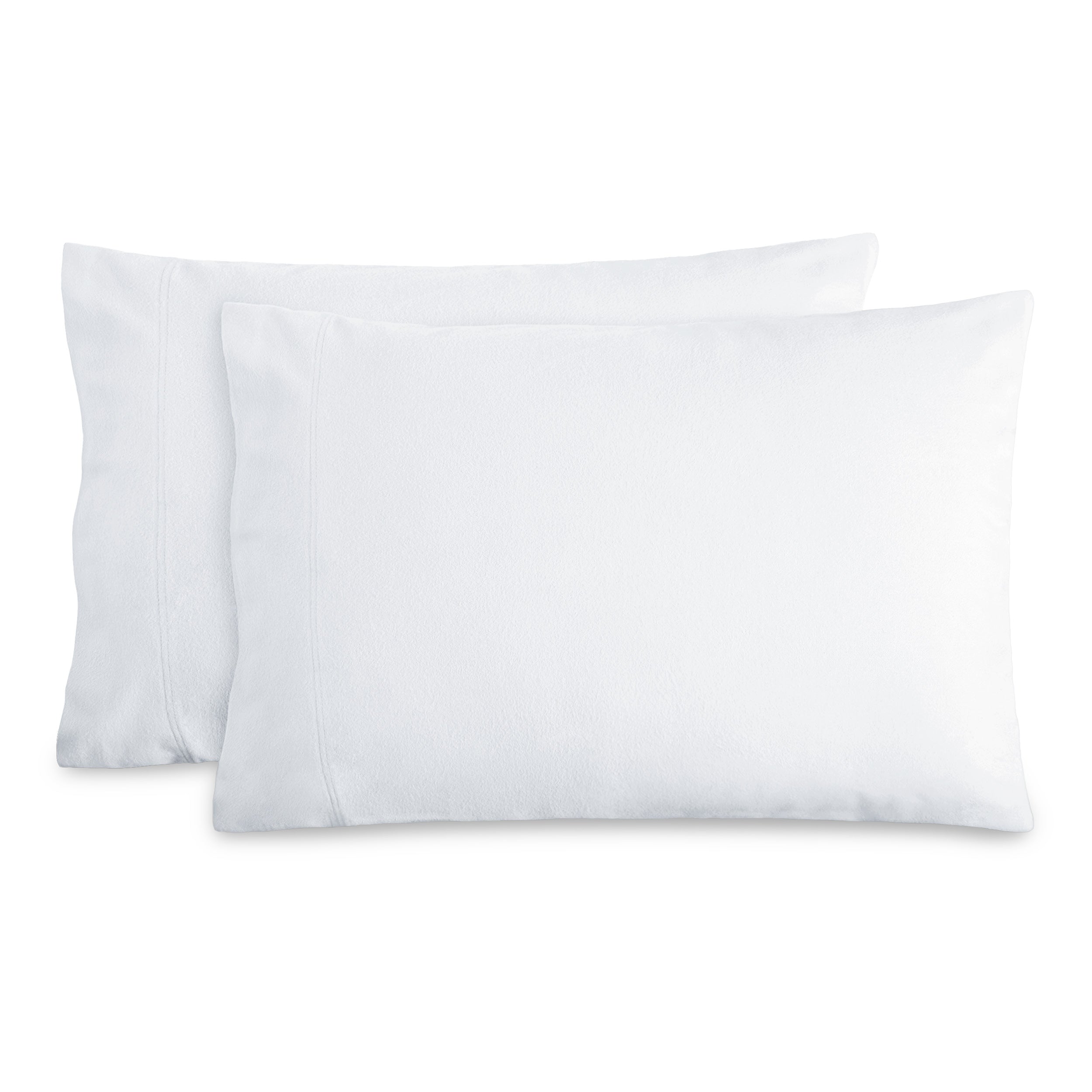 Two flannel pillowcases on a white background